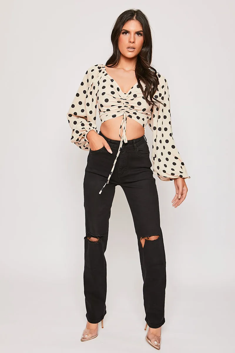 Adlee - Black Ripped Knee Mom Jeans