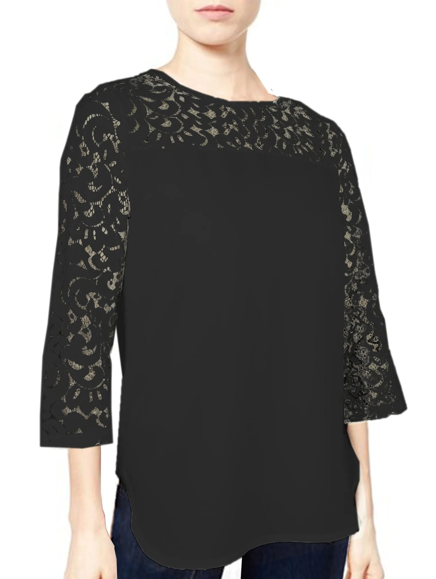 ASHORE WOMENS ELEGANT SHOULDER COTTON LACE BLOUSE