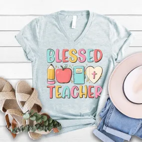 Blessed Teacher V-Neck