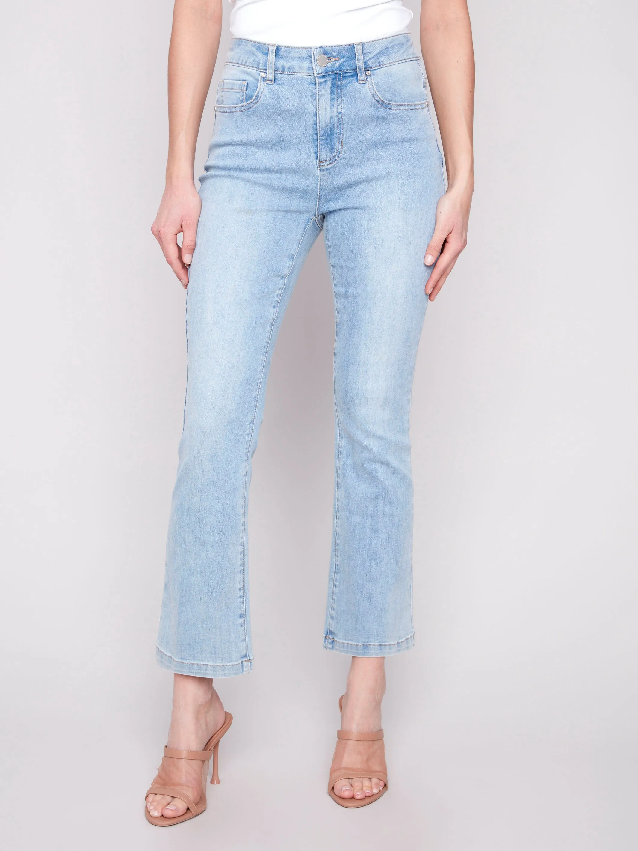 Bootcut Stretch Denim Pants - Light Blue