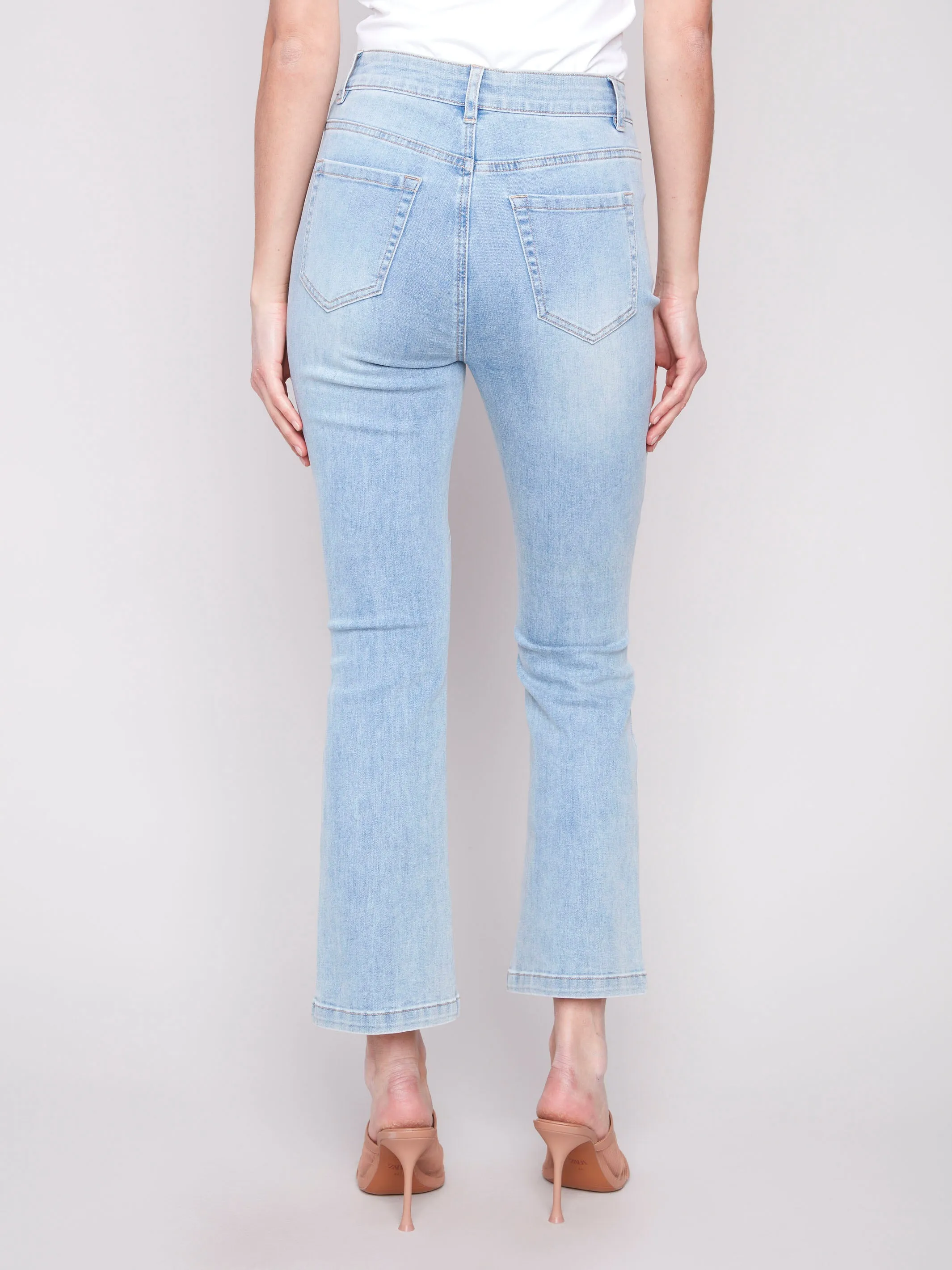 Bootcut Stretch Denim Pants - Light Blue