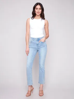 Bootcut Stretch Denim Pants - Light Blue