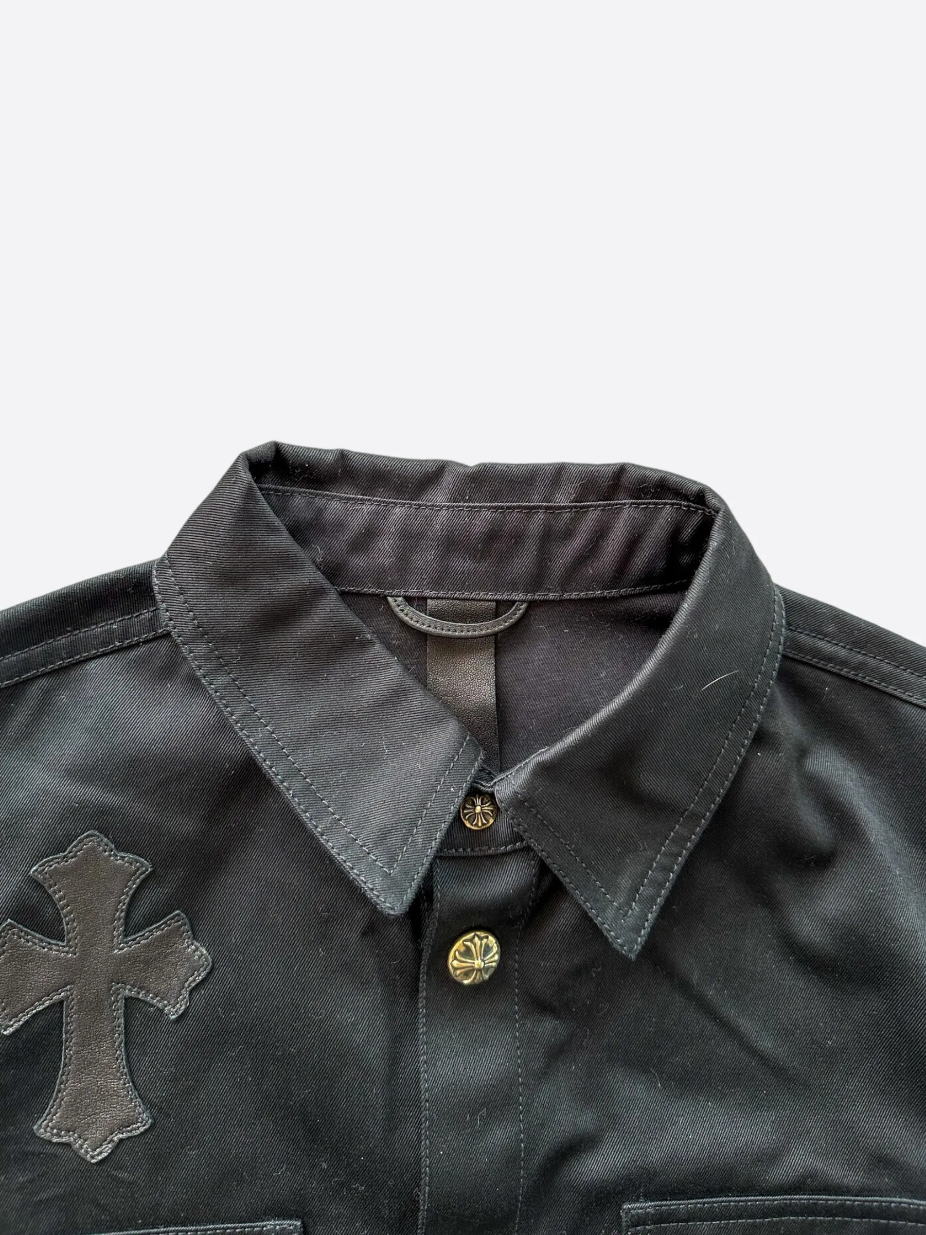 Chrome Hearts Black & Cheetah Cross Patch Work Dog Jacket