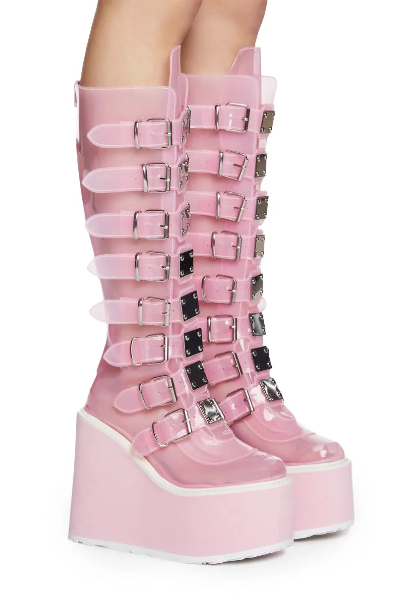 Clear Baby Pink Trinity Boots