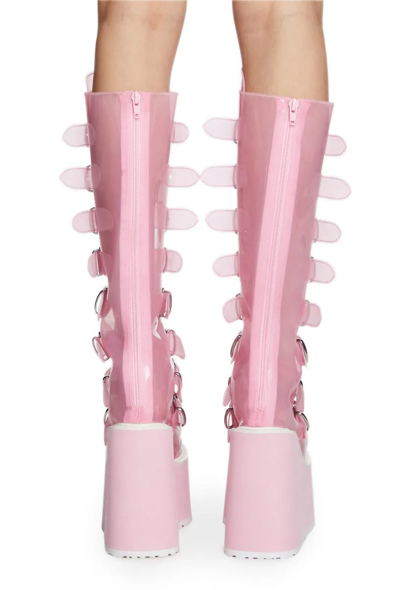 Clear Baby Pink Trinity Boots