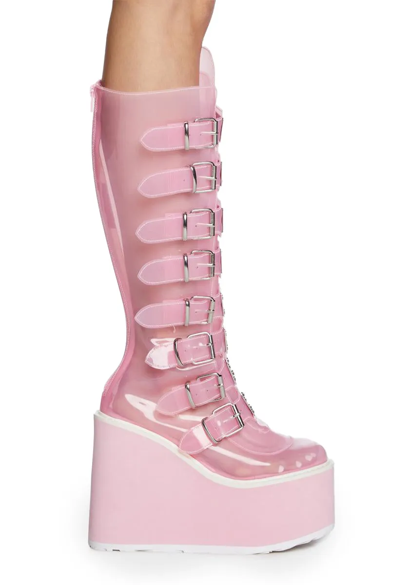 Clear Baby Pink Trinity Boots