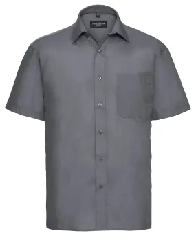 Convoy Grey - Short sleeve polycotton easycare poplin shirt