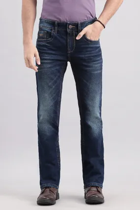 Dk Blue 5 Pocket Slim Fit Low Rise Boot Leg Jeans