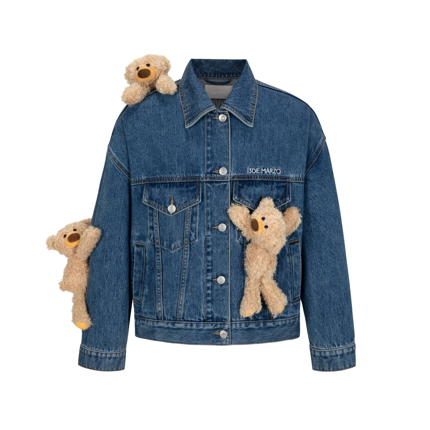 Doozoo Vintage Denim Jacket In Blue