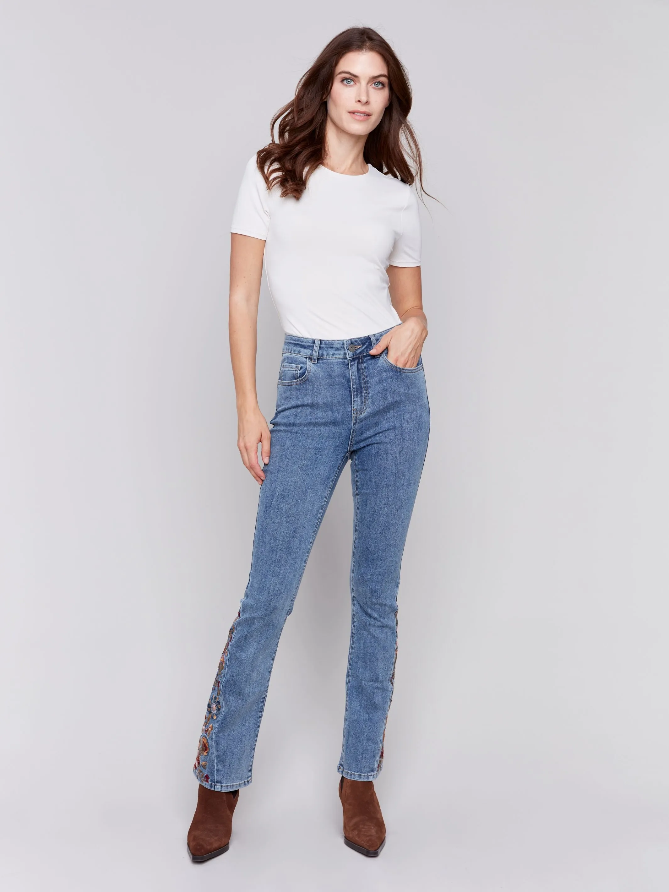 Embroidered Insert Jean