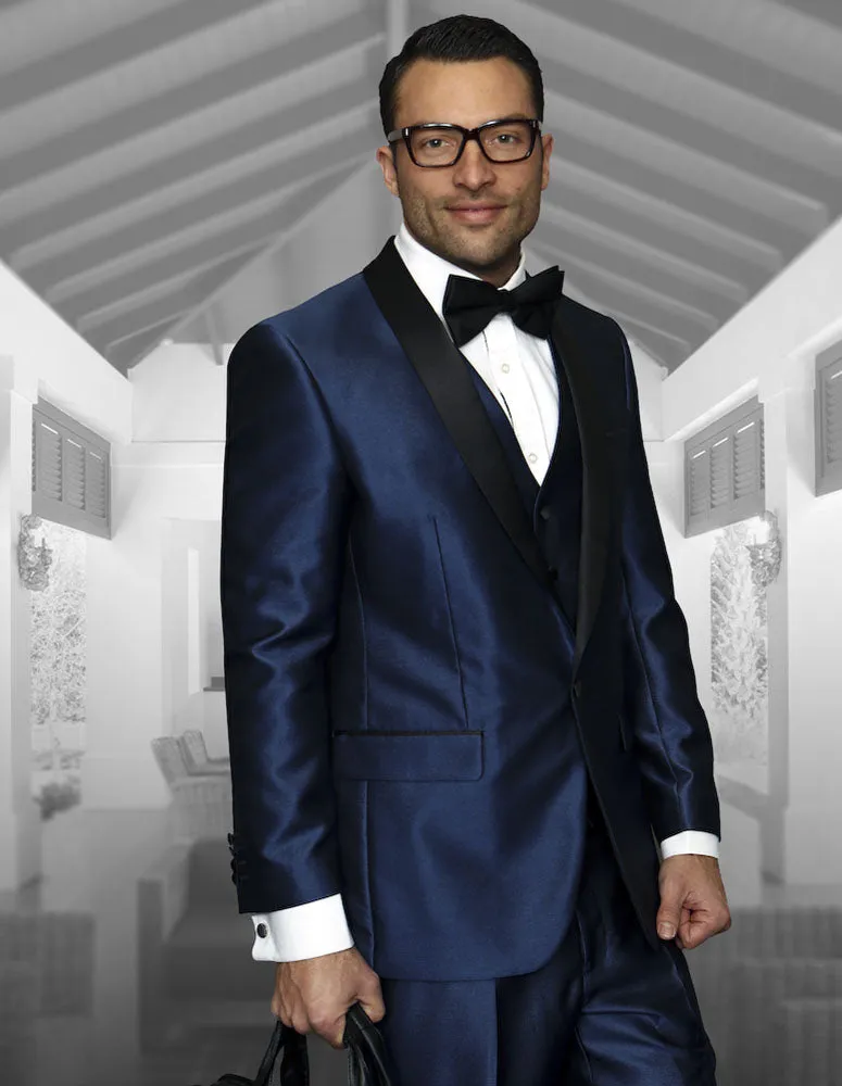 ENZO VII INDIGO TAILORED FIT 3 PC TUXEDO