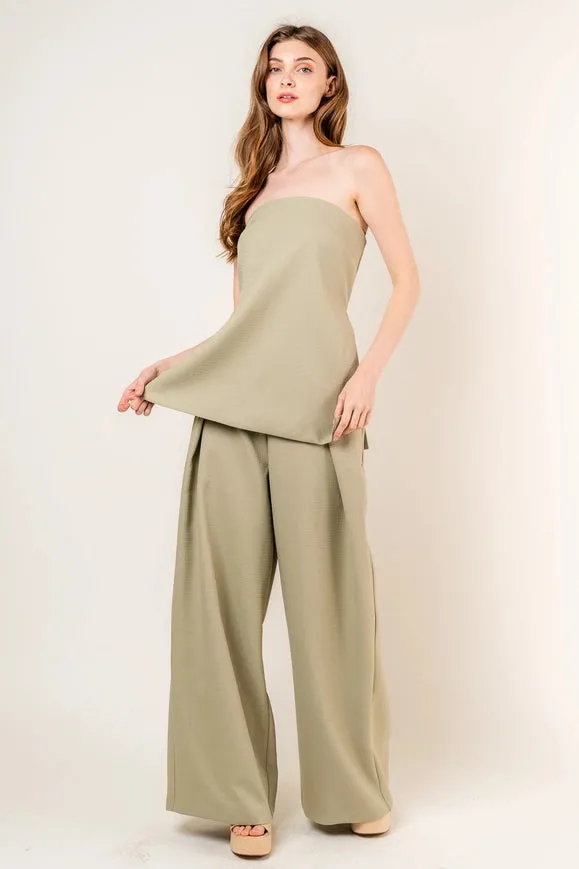 Front Pleat Tailored Pant OLIVE