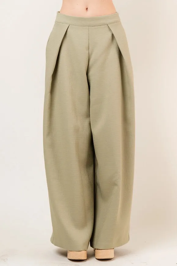 Front Pleat Tailored Pant OLIVE