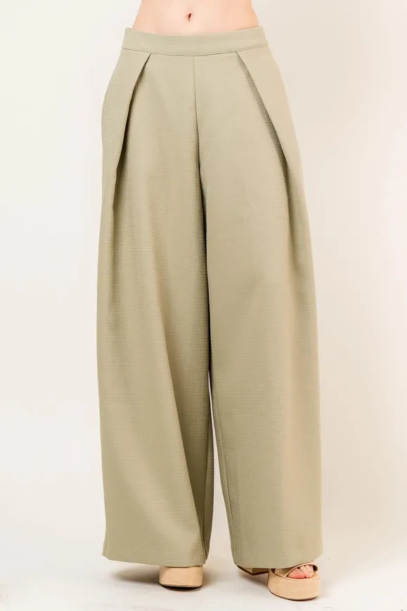 Front Pleat Tailored Pant OLIVE