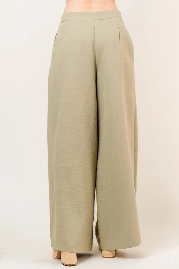 Front Pleat Tailored Pant OLIVE