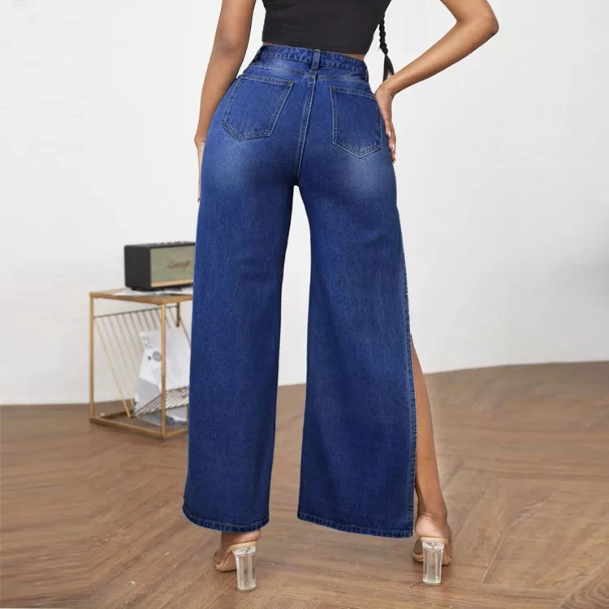 High Slit Jeans