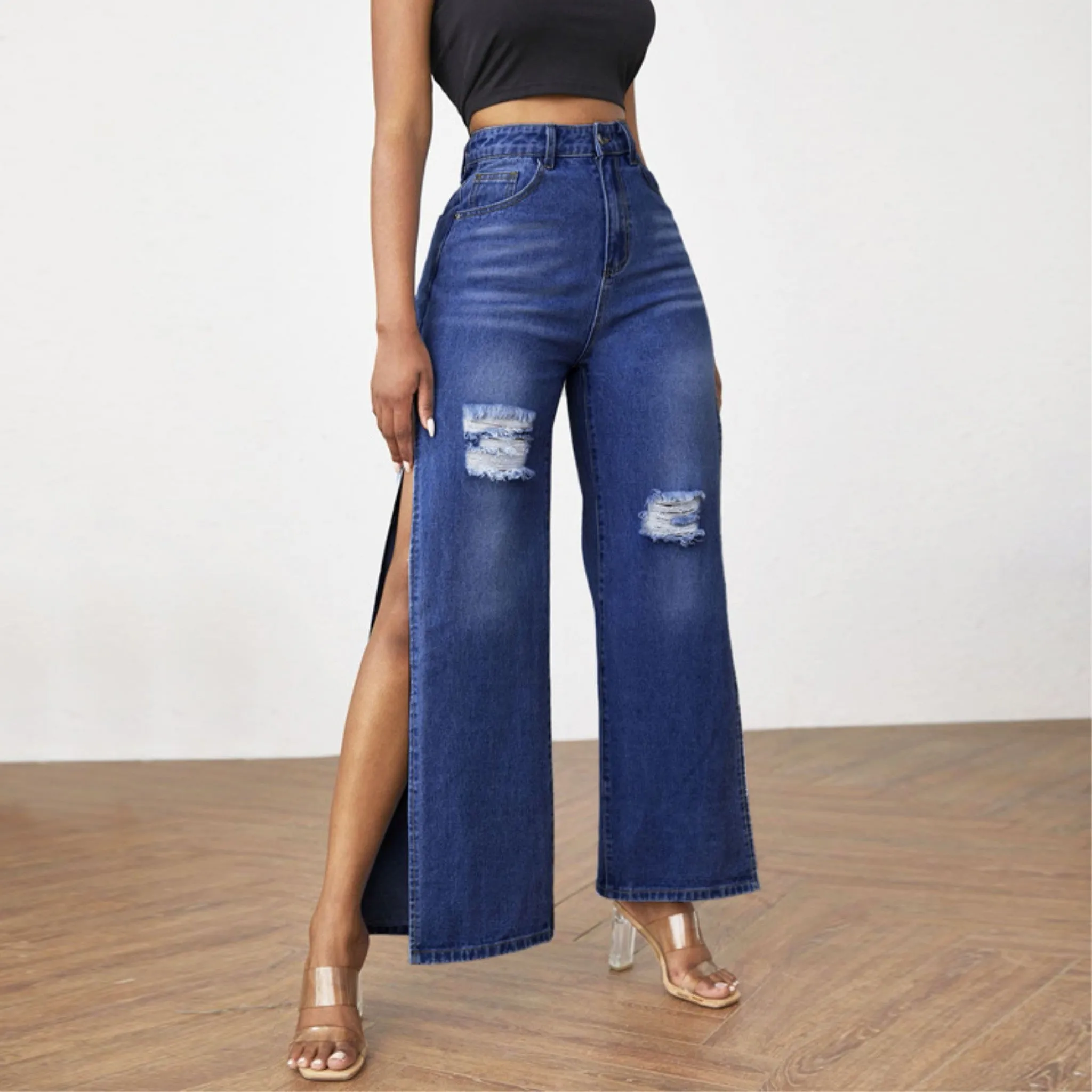 High Slit Jeans