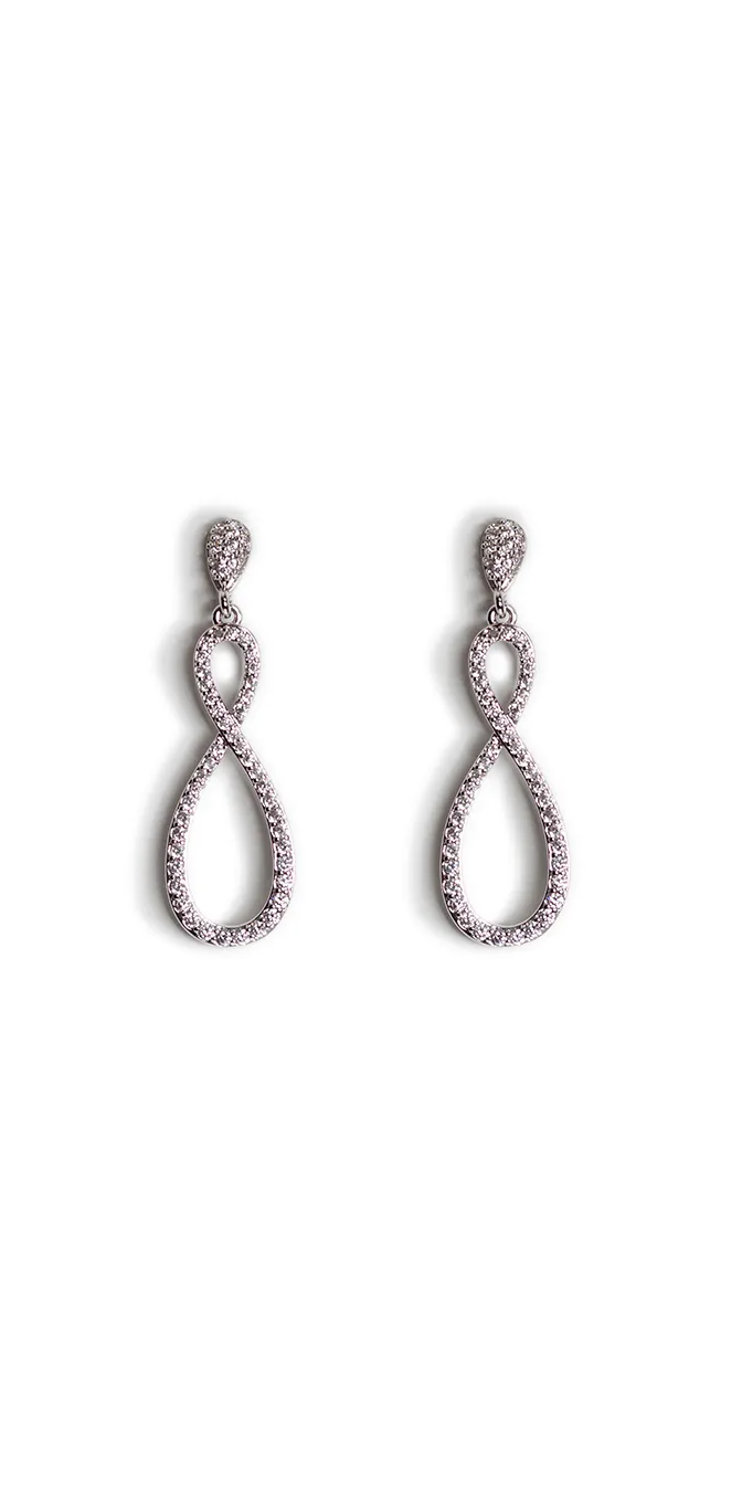 Infinity Pave Drop Earrings