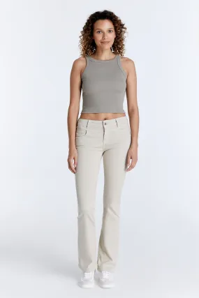 Judith Mid Waist 5 Pocket Jeans Sand