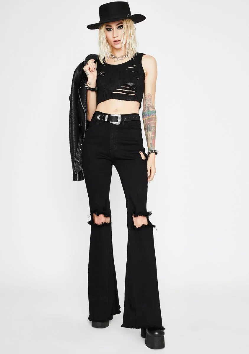 Kick Rocks Distressed Flares