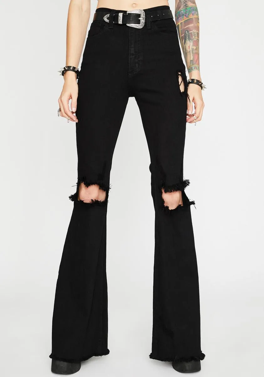 Kick Rocks Distressed Flares