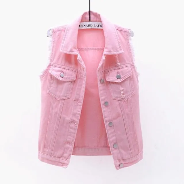 La Douceur Sleeveless Denim Jeans Jackets