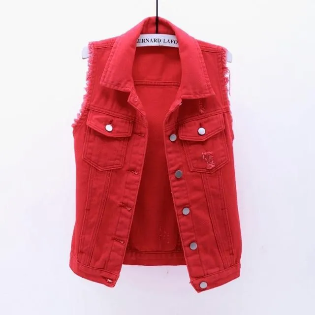 La Douceur Sleeveless Denim Jeans Jackets