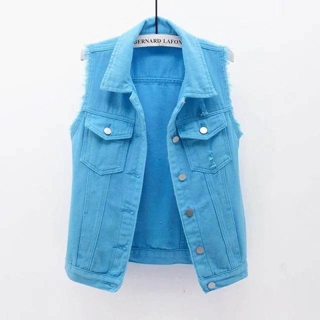 La Douceur Sleeveless Denim Jeans Jackets