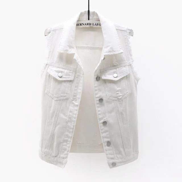 La Douceur Sleeveless Denim Jeans Jackets