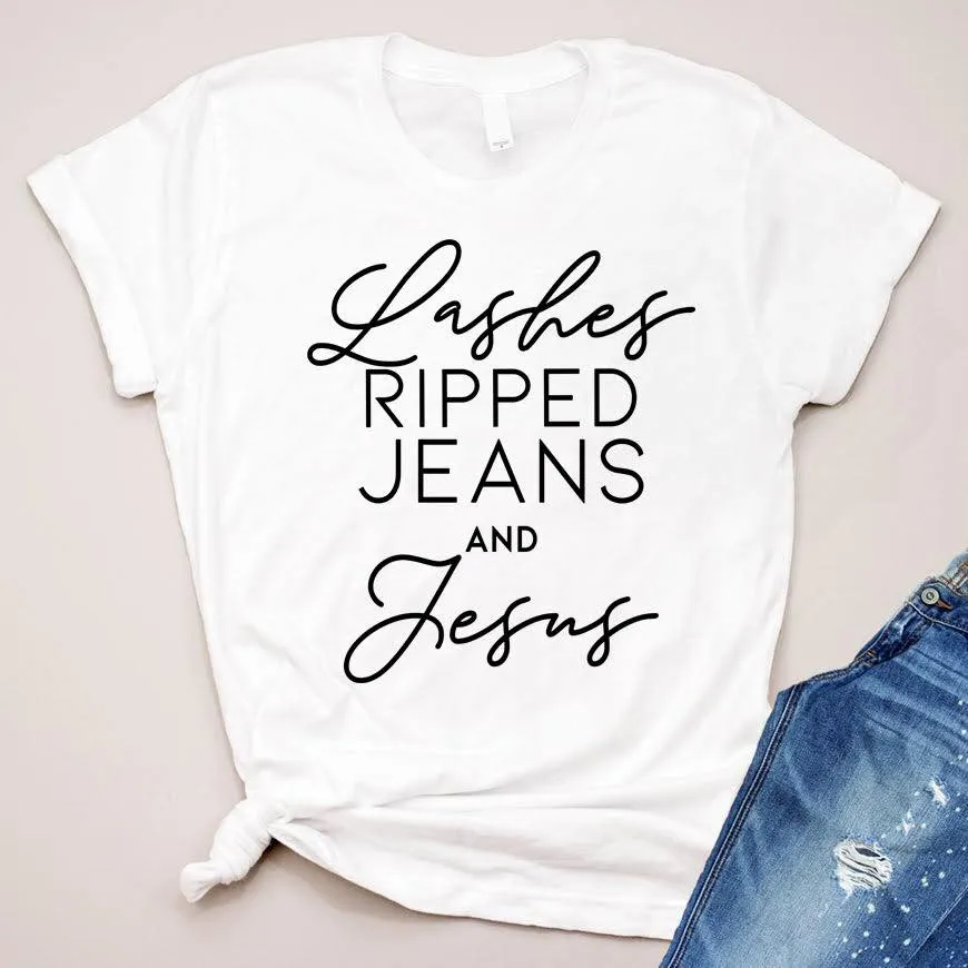 Lashes, Ripped Jeans and Jesus Graphic Tee