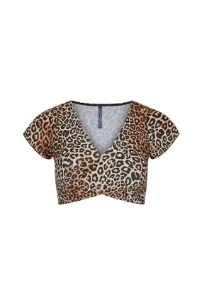 Leopard Wrap Crop Top | Sustainable Swimwear