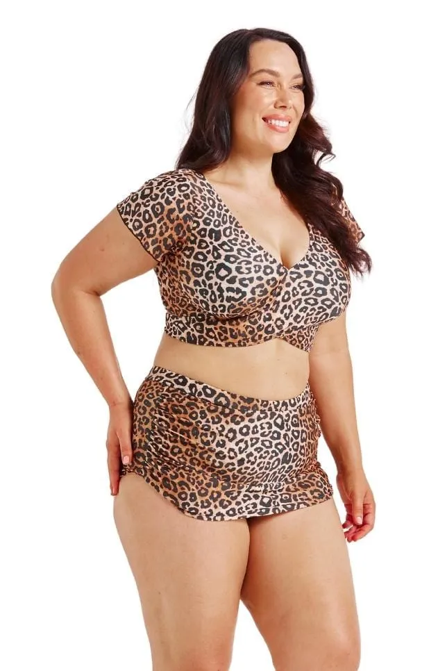 Leopard Wrap Crop Top | Sustainable Swimwear