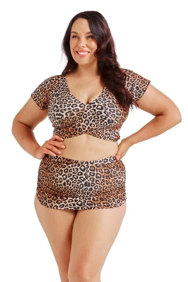 Leopard Wrap Crop Top | Sustainable Swimwear