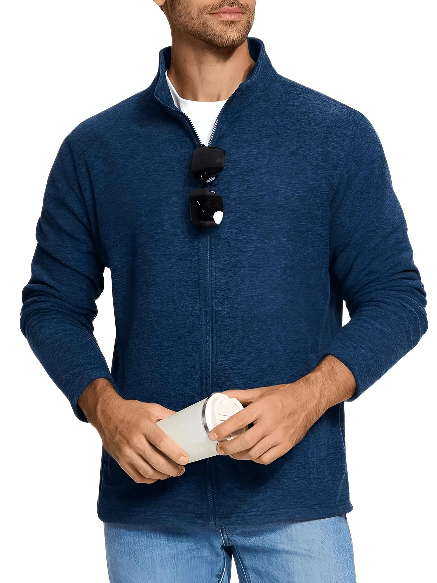 Lightweight Full Zip Fleece Jackets For Men - In 16 Colors!