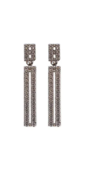 Linear Drop Cubic Zirconia Earrings