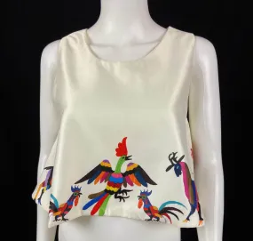 Mexican Fashion Crop Tops - Nayibi Mexico Folklore Otomi Crop Tops