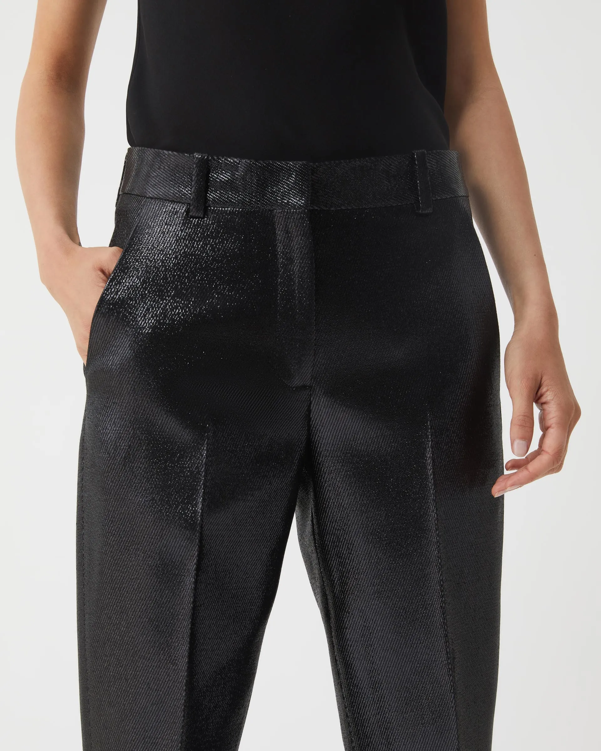 Mick Trouser in Lurex Twill, Black