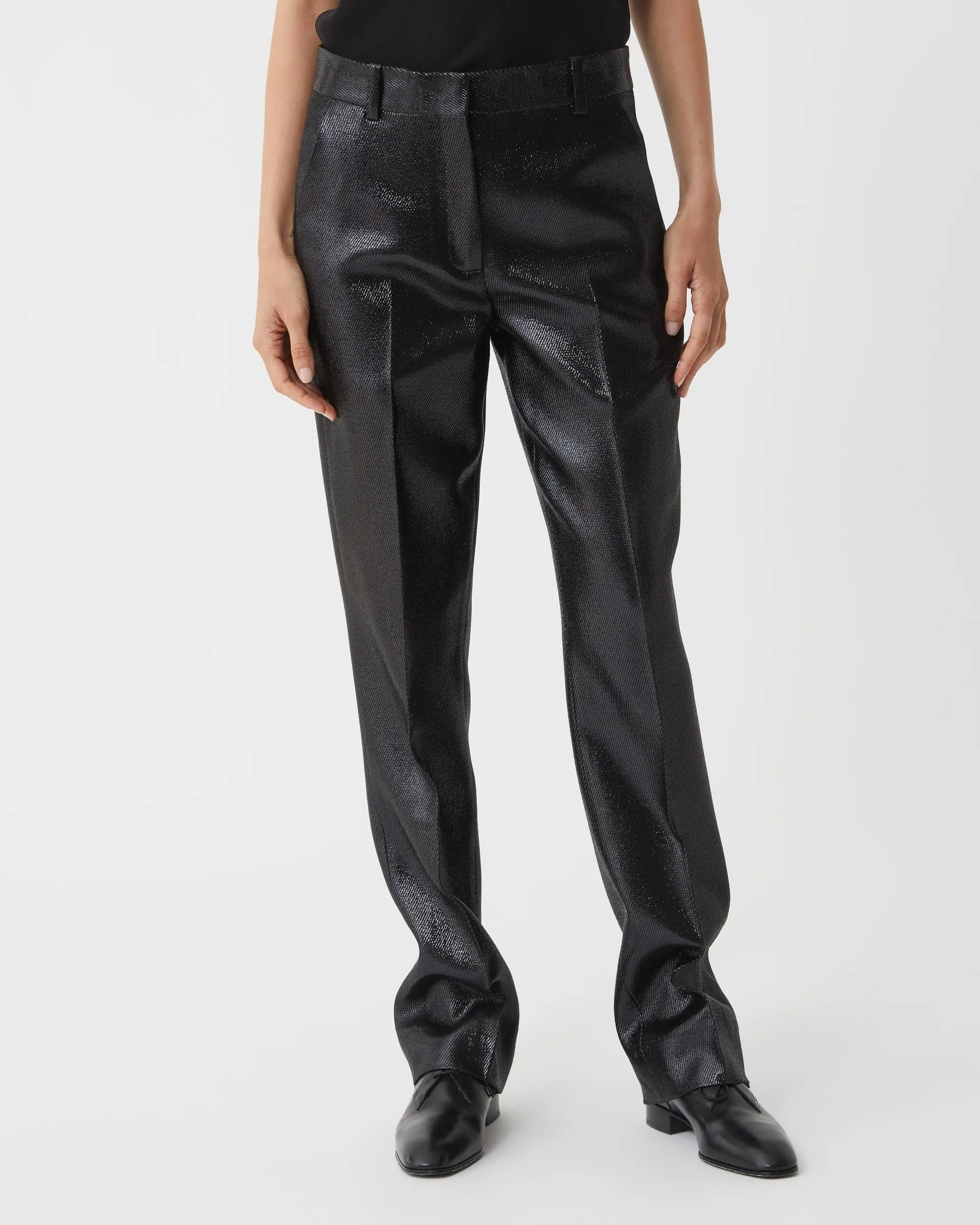 Mick Trouser in Lurex Twill, Black