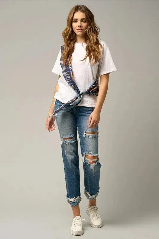 Mid-Rise Boyfriend Jeans