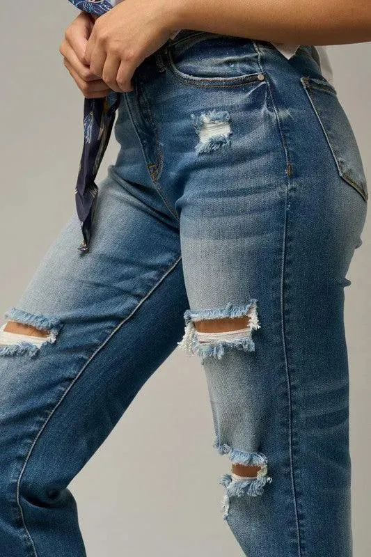 Mid-Rise Boyfriend Jeans