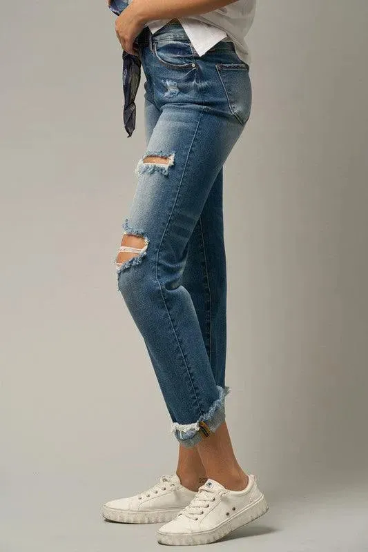 Mid-Rise Boyfriend Jeans