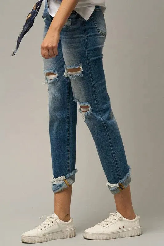 Mid-Rise Boyfriend Jeans