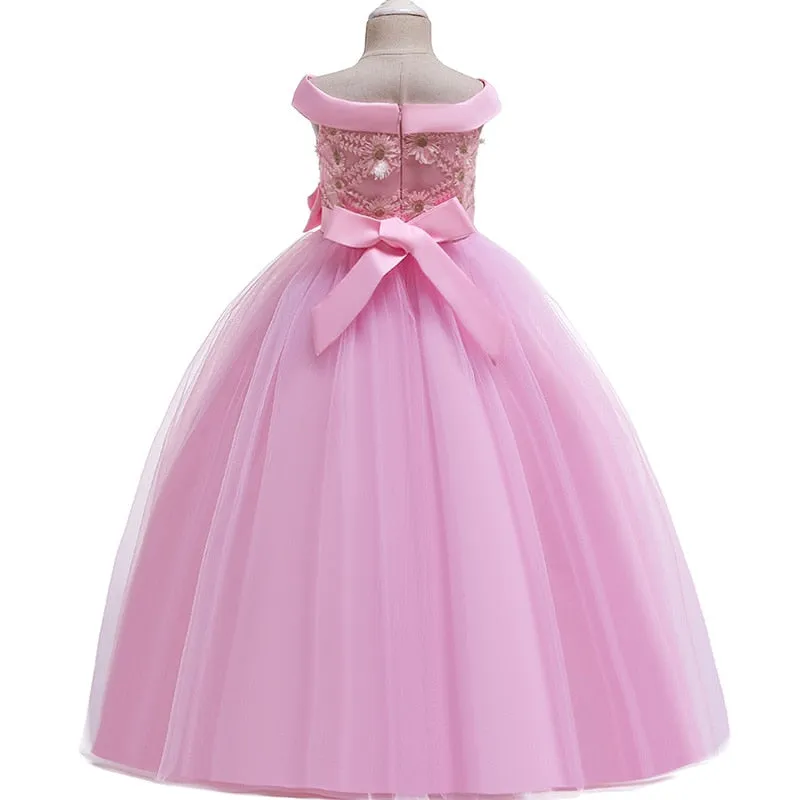 Pink Sleeveless Ball Gown (4 Yrs- 14 Yrs)