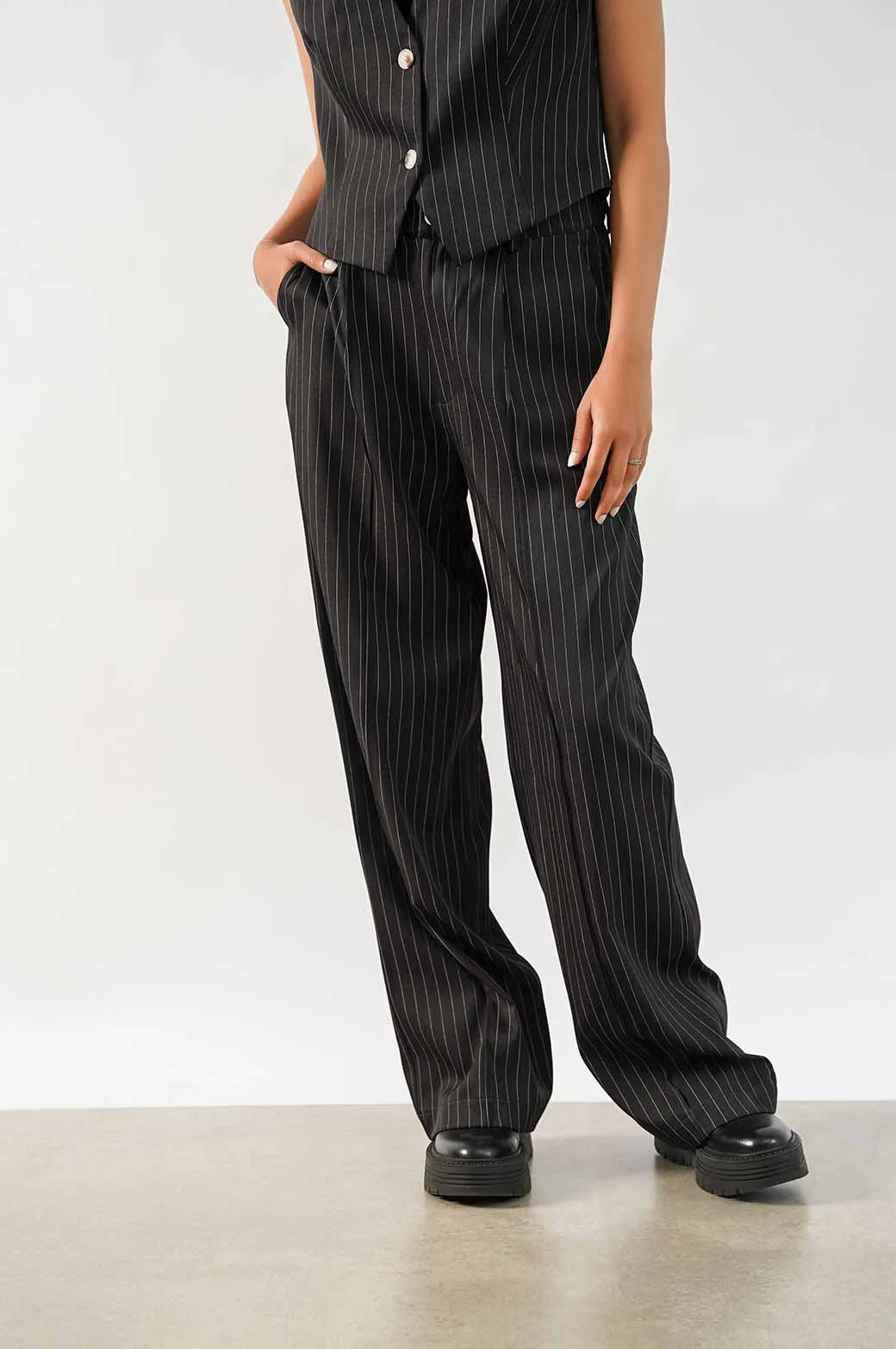 PINSTRIPE TAILORED PANTS