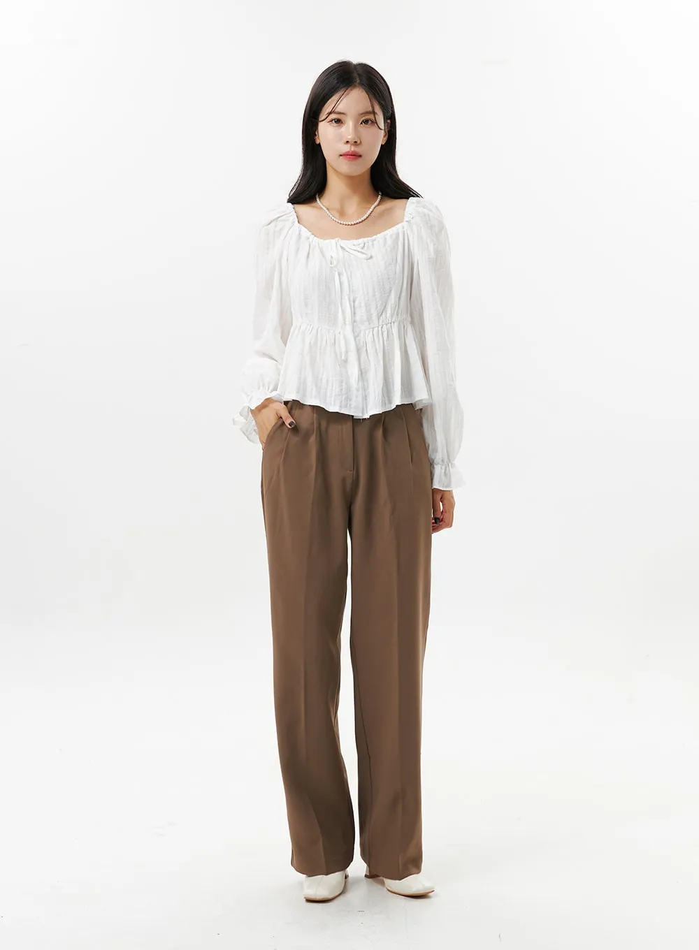 Pintuck Tailored Pants OO312