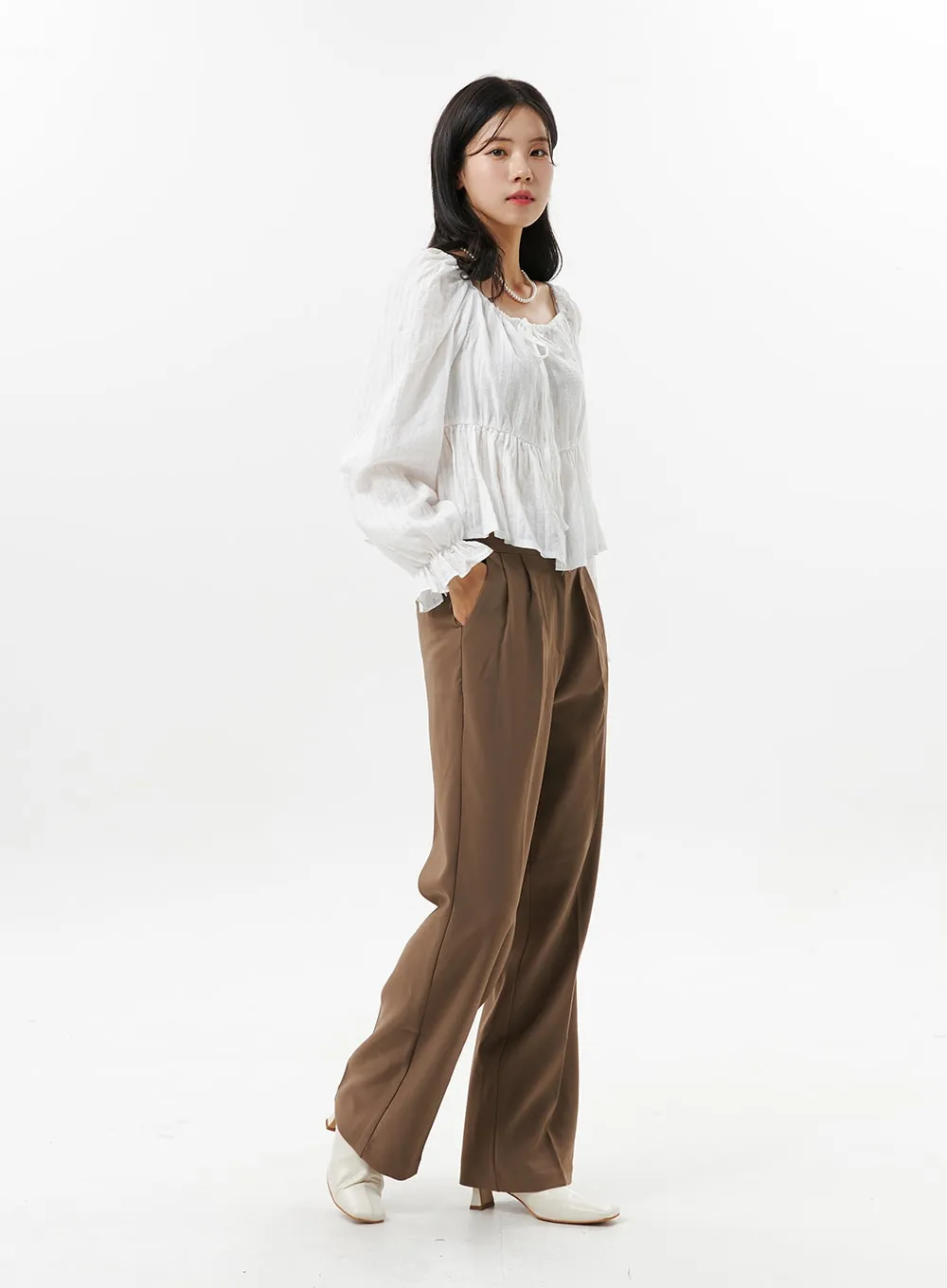 Pintuck Tailored Pants OO312