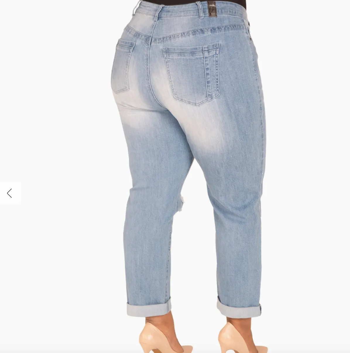 Poetic Justice Curvy Fit Light Wash Boyfriend Jeans