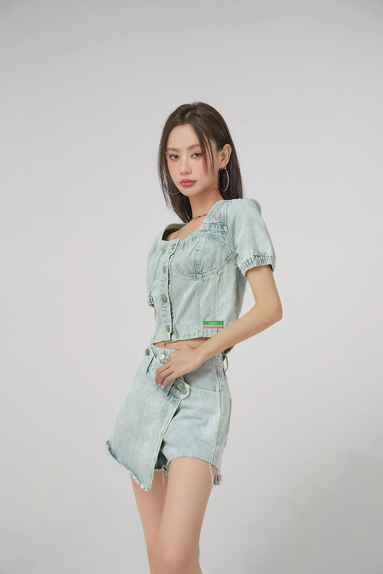 Puff Sleeve Denim Jacket