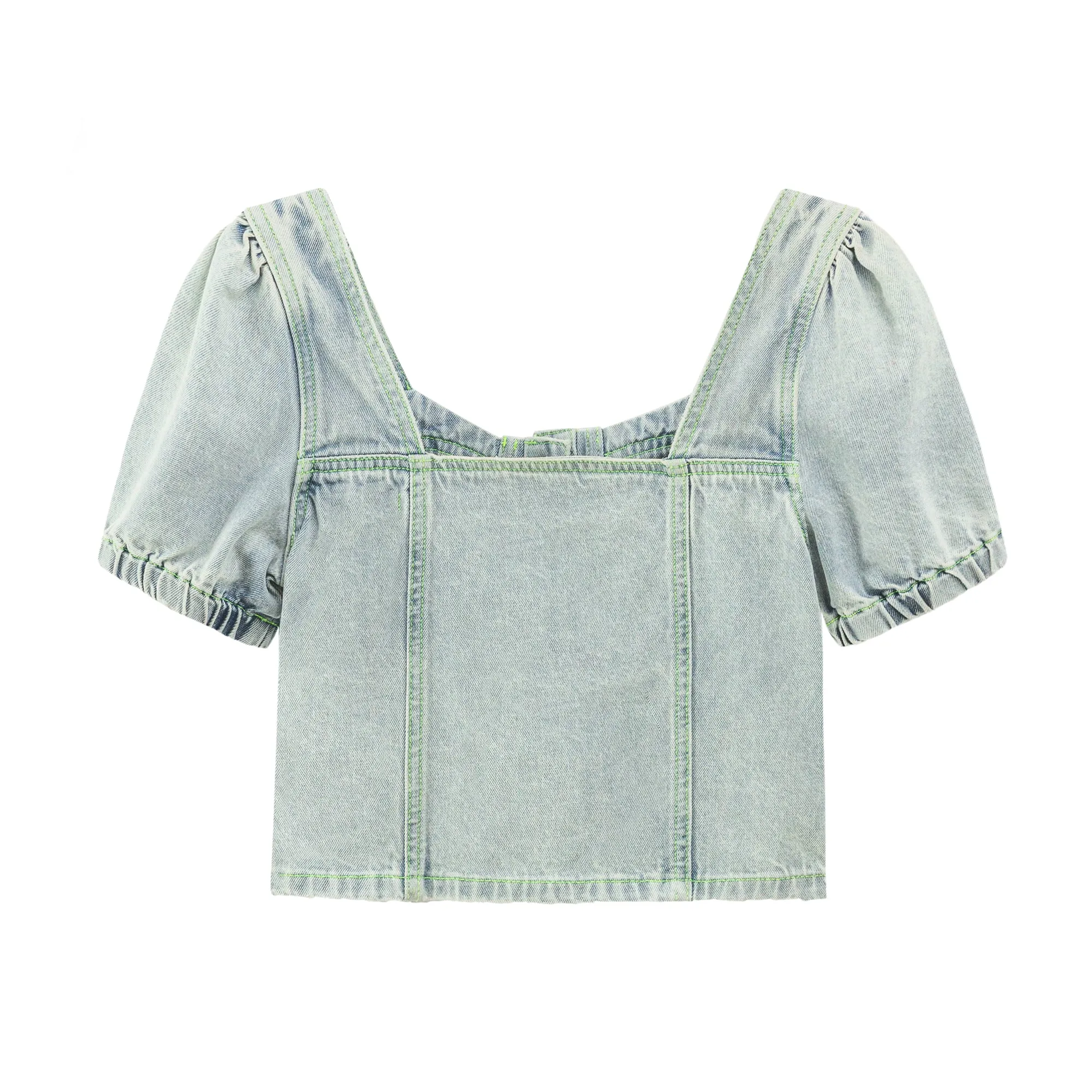 Puff Sleeve Denim Jacket