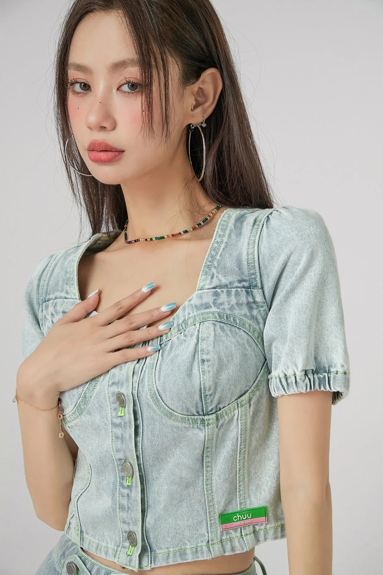 Puff Sleeve Denim Jacket